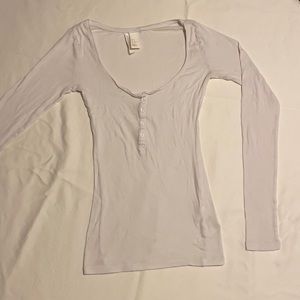 H&M Button Down Plunging Skin Tight Shirt